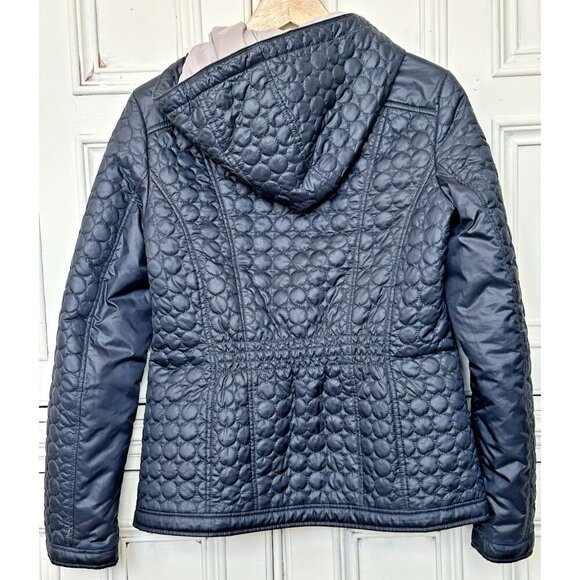 Laundry by Shelli Segal Ws Small Jacket Navy Lightweight Full Zip Quilted Hooded - Picture 2 of 14